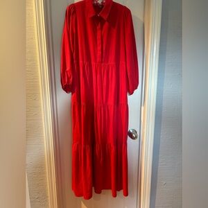 Tuckernuck's Pomander Red shirtdress